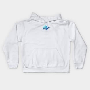 Cute Whale - Blue Kids Hoodie